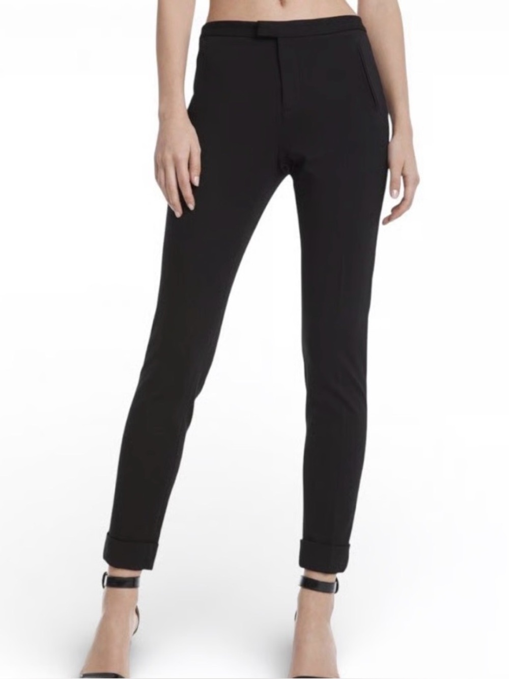 ATM Anthony Thomas Melillo Ponte Classic Cuffed Slim Leg Pants 28” Black